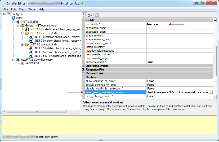 dotNetInstaller Prerequisite Right